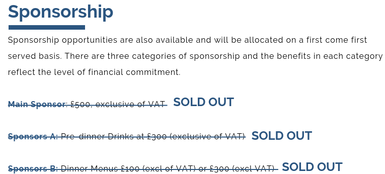 SOLD OUT SPONSORSHIP